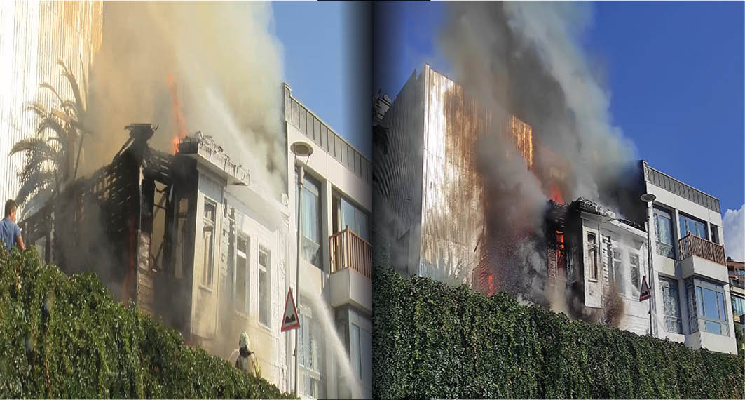 Beyoğlu'nda ahşap bina 7 ay sonra yine yandı