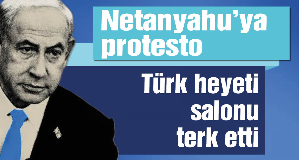 BM'de kürsüye çıkan Netanyahu'ya protesto