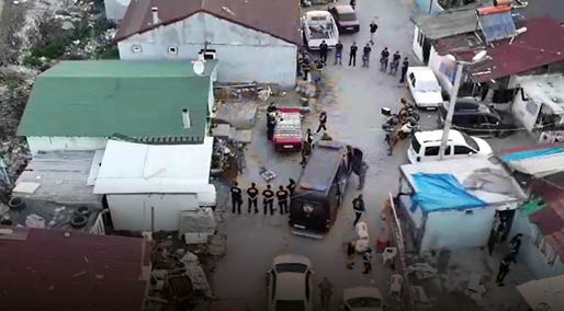 BURSA'da, özel harekat ve çevik kuvvet polislerinin de katıldığı narkotik operasyonu dronla görüntülendi