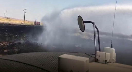 DİYARBAKIR-Mardin sınırındaki yangın, TOMA kamerasında; 250 ton su ve 500 litre köpük kullandılar