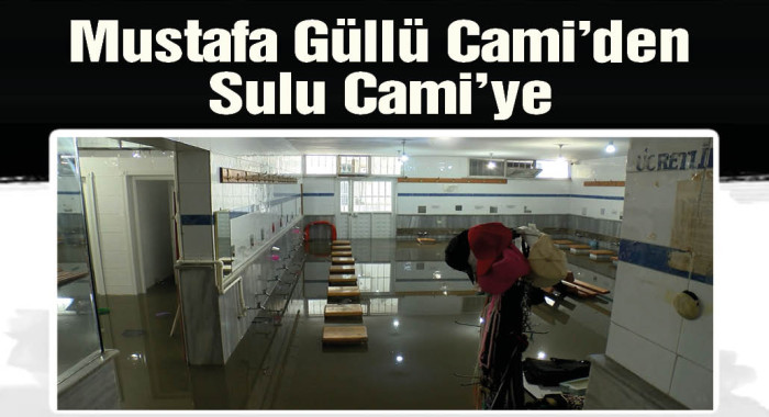 Küçükçekmece'de caminin şadırvanını su bastı